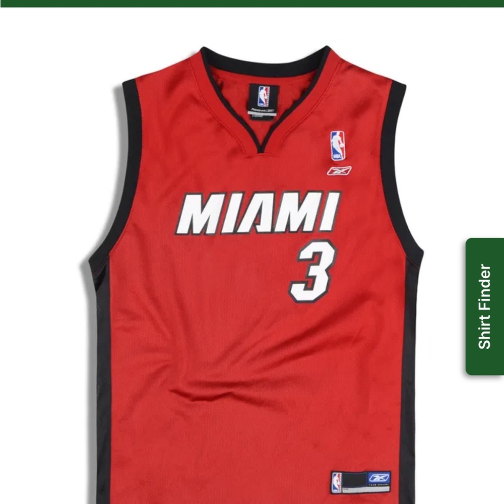 Reebok Red & Black Miami Heat #3 Jersey